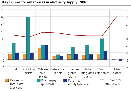 Key figures for enterprises in electricity supply. 2002