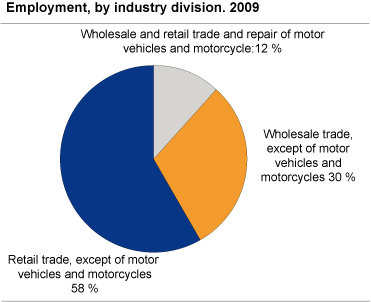 Employment, by industry division. Enterprises.  2009.