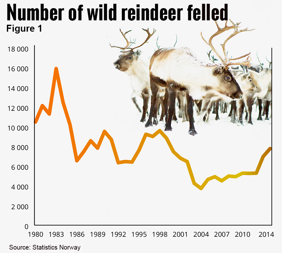 Number of wild reindeer felled