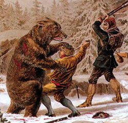 Bilde: 'En bjørnejagt', 1858