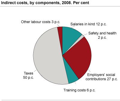Indirect costs, by components, 2008 