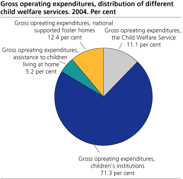 Gross operating expenditures, distributed by child welfare service