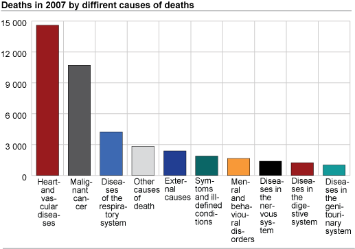 Deaths in 2007 by diffirent causes of deaths