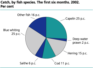 Catch quantity, by fish species.  2002*. Per cent