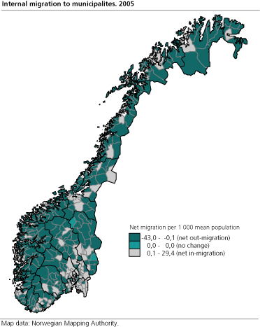 Internal migration to municipalities. 2005