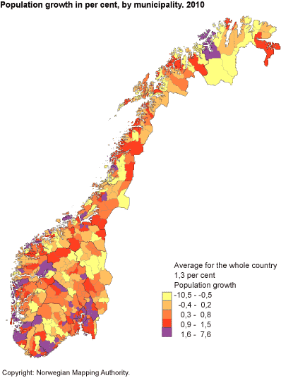 Population growth. Municipality. 2010 