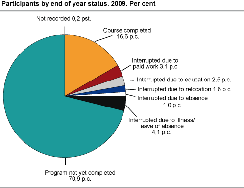 Participants by end of year status. 2009.