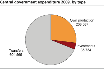 Central government expenditure 2009, by type