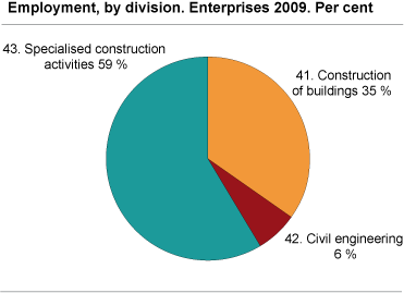 Employment, by division. Enterprises. 2009