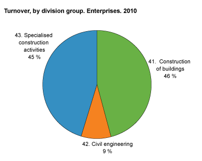 Turnover by division group. Enterprises. 2010