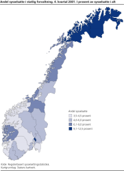 Andel sysselsatte i statlig forvaltning. 4. kvartal 2001. I prosent av sysselsatte i alt