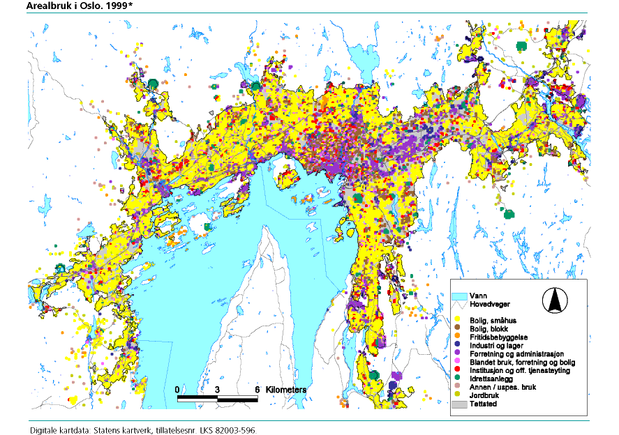  Arealbruk i Oslo. 1999
