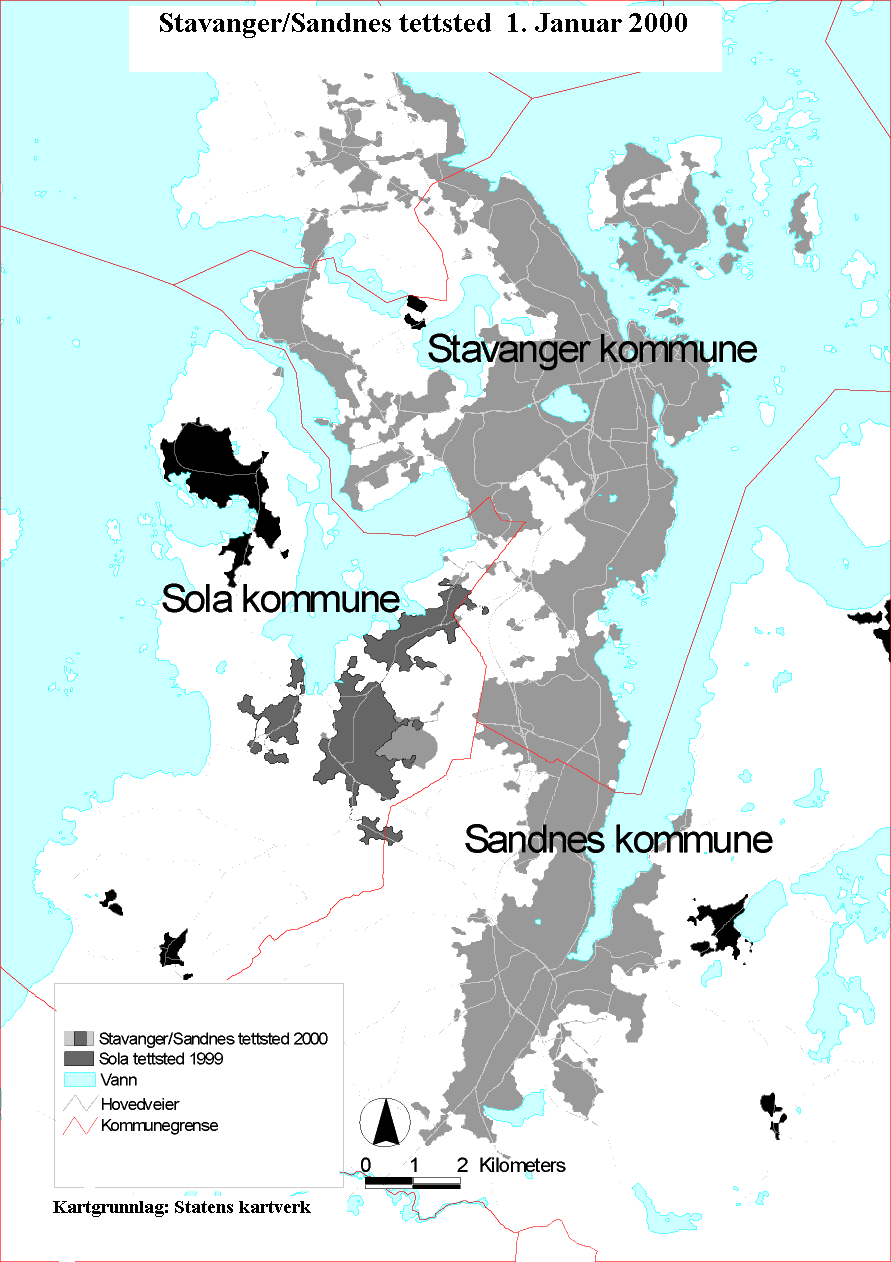  Stavanger/Sandnes tettsted. 1. januar 2000.   