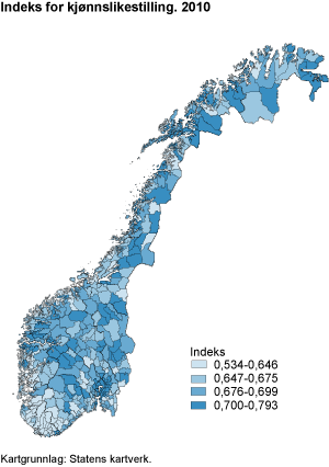 Indeks for kjønnslikestilling. 2010