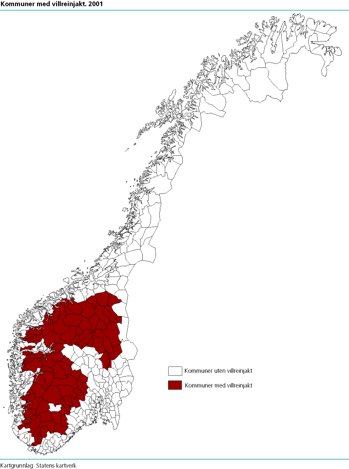  Kommuner med villreinjakt 2001