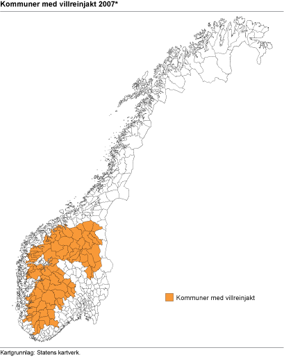 Kommuner med villreinjakt. 2007*