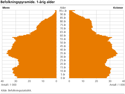 Befolkningspyramide. 1-årig alder