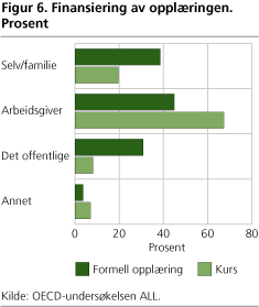 Figur 6. Finansiering av opplæringen. Prosent