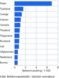 Figur 14. Nettoinnvandring. Utenlandske statsborgere. 2006