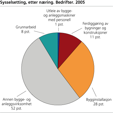 Sysselsetting, etter næring. Bedrifter. 2005