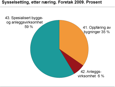 Sysselsetting, etter næring. Foretak 2009 