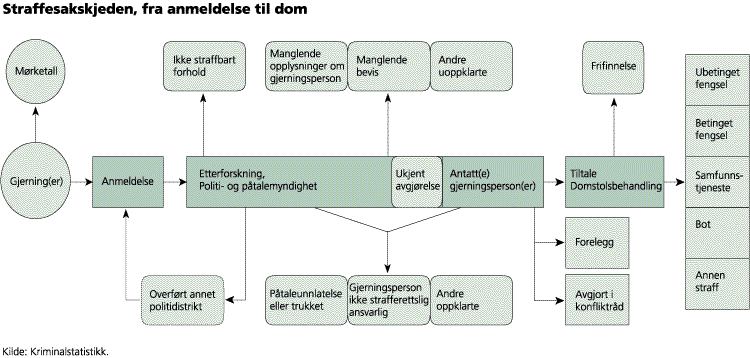 Straffesakskjeden, fra anmeldelse til dom