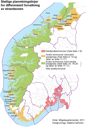 Statlige planretningslinjer for differensiert forvaltning av strandsonen