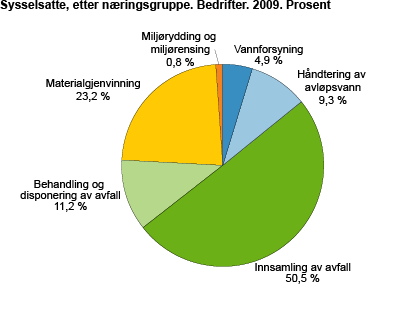 Sysselsetting, etter næringsgruppe. Bedrifter. 2009