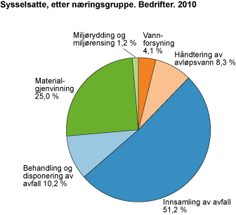 Sysselsetting, etter næringsgruppe. Bedrifter. 2010