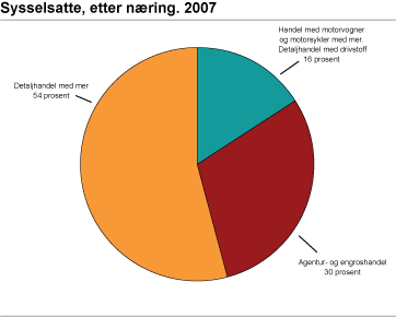 Sysselsatte, etter næring. Foretak. 2007. Prosent