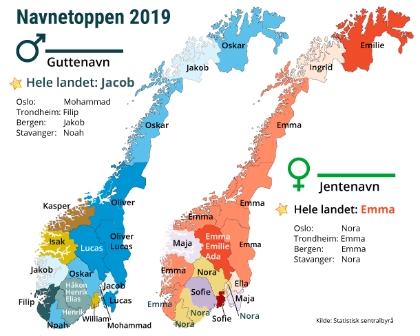 Figur 3. Navnetoppen 2019