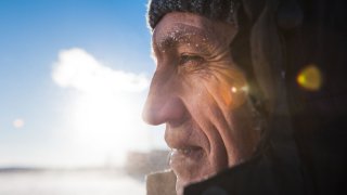 Mann på Svalbard