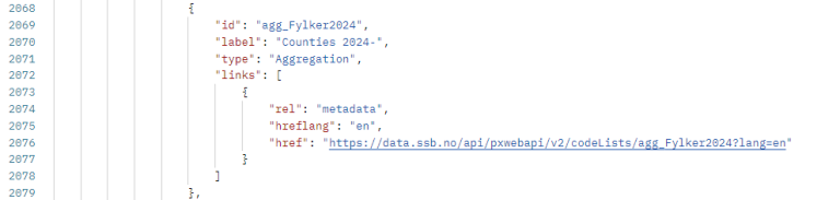 Excerpt from table 07459 about grouping Agg_Fylker2024