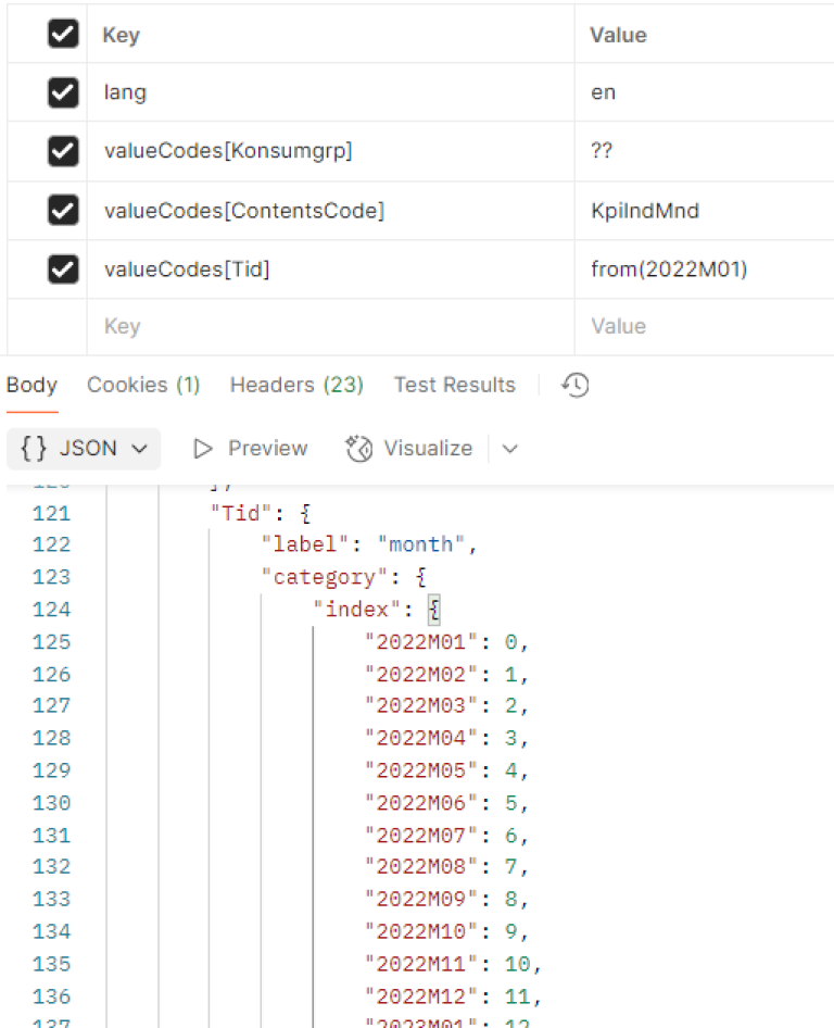 Section of table 03013 for all values from starting value.