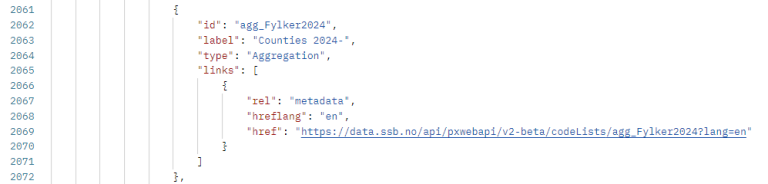 Excerpt from table 07459 about municipality codes that are summed up into group codes.