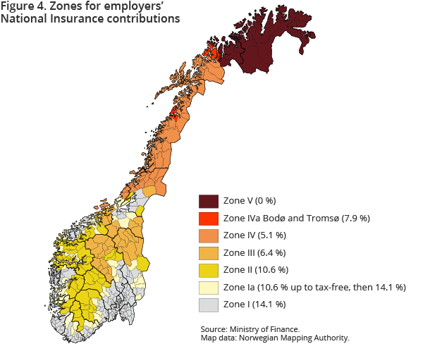 Figure 4. Zones for employers’ National Insurance contributions