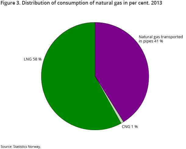 Figure 3. Distribution of consumption of natural gas in per cent. 2013