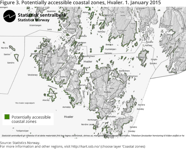 Figure 3. Potentially accessible coastal zones, Hvaler. 1. January 2015 Figure 3. Potentially accessible coastal zones, Hvaler. 1. January 2015