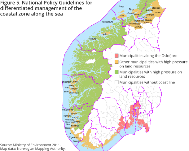 Figure 5. National Policy Guidelines for differentiated management of the coastal zone along the sea Figure 5. National Policy Guidelines for differentiated management of the coastal zone along the sea