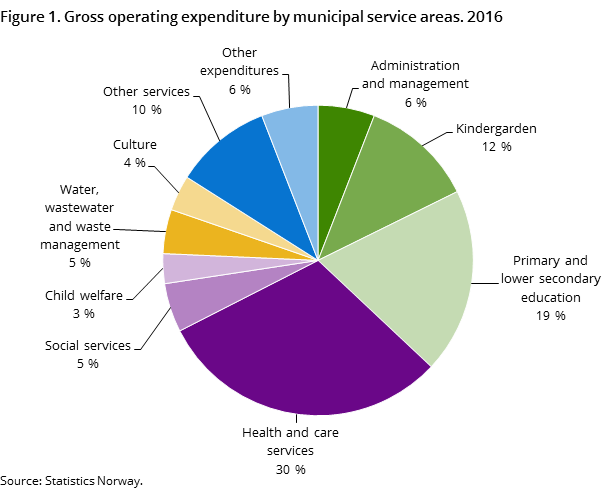 Figure 1. Gross operating expenditure by municipal service areas. 2016