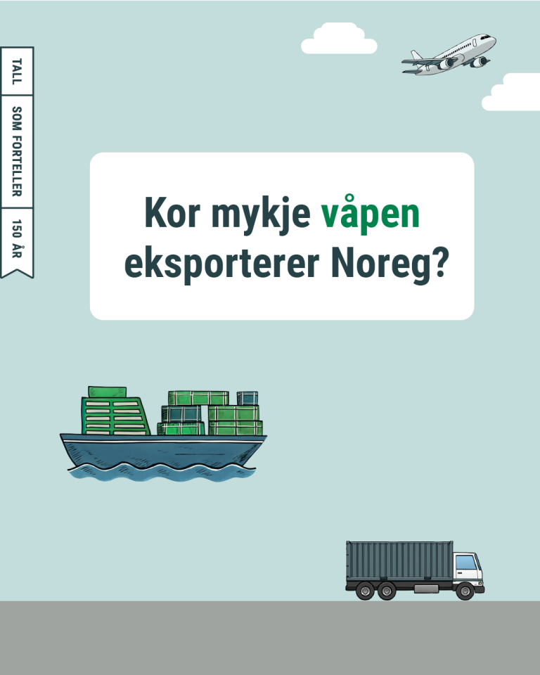 Kor mykje våpen eksporterer Noreg?