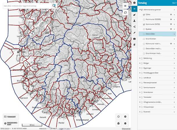 Eksempel på administrative grenser kart.ssb.no