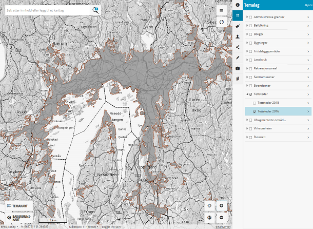 Eksempel på dynamiske avgrensninger kart.ssb.no