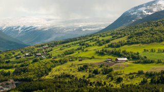 Jordbruksareal i dalen.