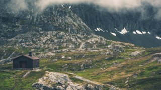 Hytte på fjellet.