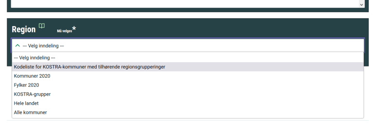 Bilde som viser hvordan du velger riktig kommunegruppe i statistikkbanken